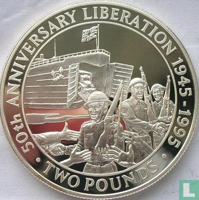 Guernsey 2 pounds 1995 (PROOF) "50th anniversary of Liberation" - Afbeelding 1