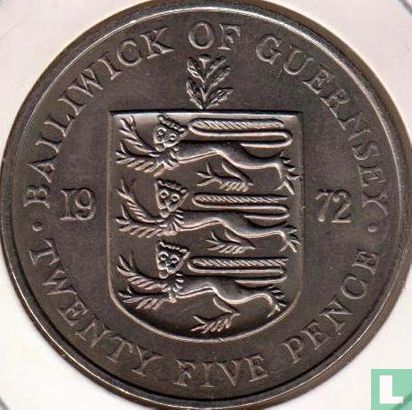 Guernsey 25 Pence 1972 "25th Wedding anniversary of Queen Elizabeth II and Prince Philip" - Bild 1