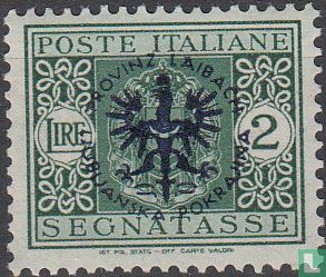 Italian stamp with overprint