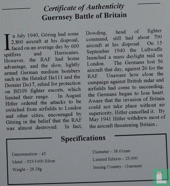 Guernsey 5 Pound 2008 "Battle of Britain" - Bild 3
