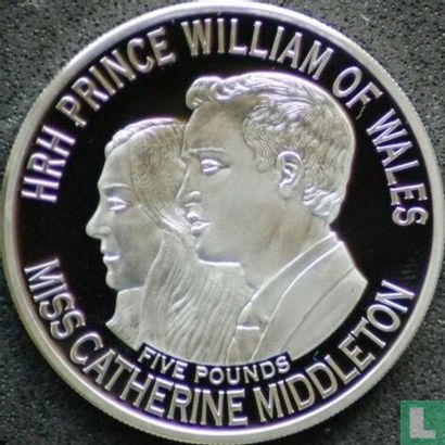 Guernsey 5 Pound 2011 (PP) "Royal Wedding of Prince William and Catherine Middleton" - Bild 2