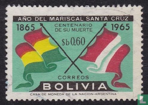 Vlaggen Bolivia en Peru