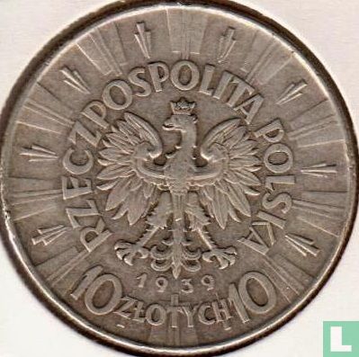 Pologne 10 zlotych 1939 - Image 1