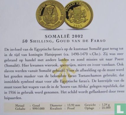 Somalië 50 shillings 2002 (PROOF) "Gold of the Pharaohs" - Afbeelding 3