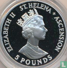 Sint-Helena en Ascension 5 pounds 1990 (PROOF) "90th birthday of Queen Mother" - Afbeelding 2
