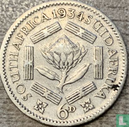 Afrique du Sud 6 pence 1934 - Image 1