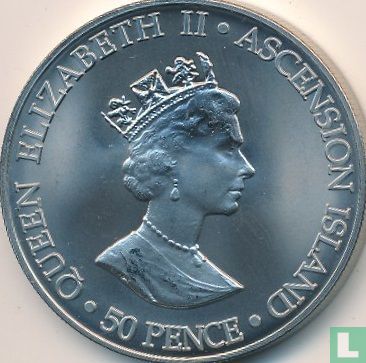 Ascension 50 pence 2000 "100th Birthday of Queen Mother" - Afbeelding 2
