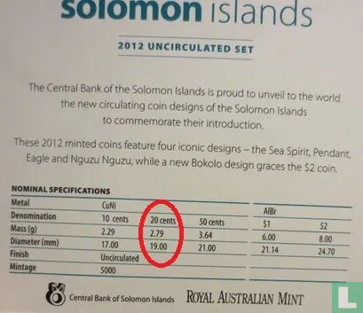 Îles Salomon 20 cents 2012 - Image 3
