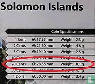 Salomonseilanden 20 cents 1997 - Afbeelding 3