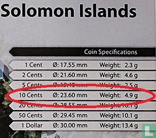 Salomon-Inseln 10 Cent 1996 - Bild 3