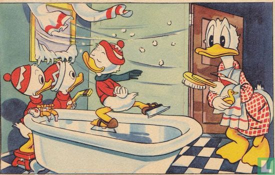 Kwik, Kwek en Kwak schaatsen in de badkuip - Afbeelding 1