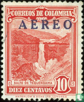 Tequendama waterfall with overprint