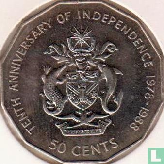 Salomonseilanden 50 cents 1988 "10th Anniversary of Independence" - Afbeelding 2