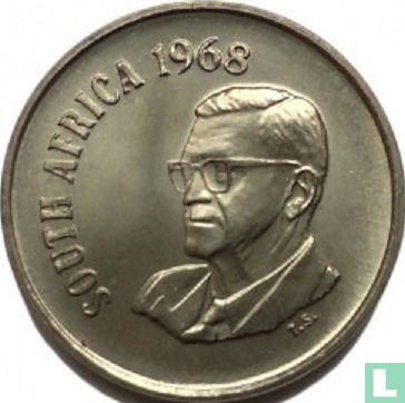 Zuid-Afrika 10 cents 1968 (SOUTH AFRICA) "The end of Charles Robberts Swart's presidency" - Afbeelding 1