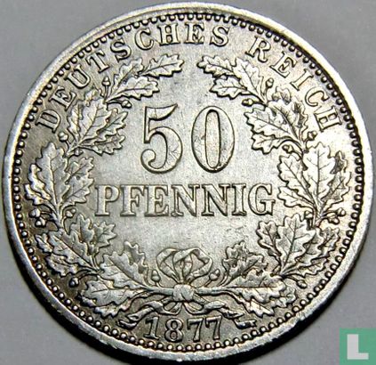 Duitse Rijk 50 pfennig 1877 (A - type 2) - Afbeelding 1