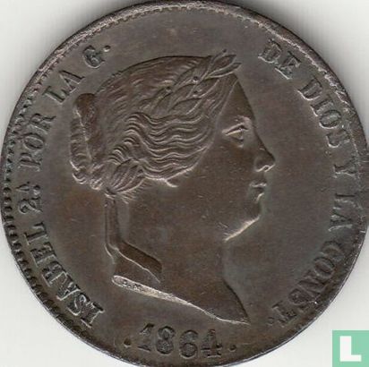 Espagne 25 centimos 1864 (aqueduc) - Image 1