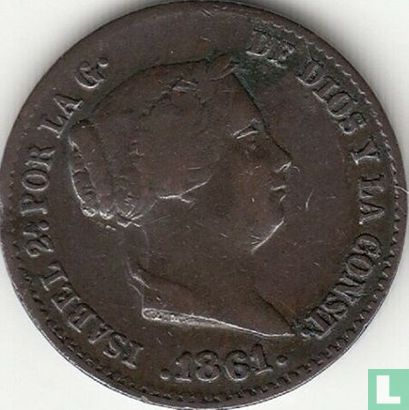 Spanje 10 centimos 1861 - Afbeelding 1