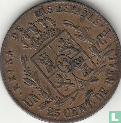 Spain 25 centimos 1854 - Image 2