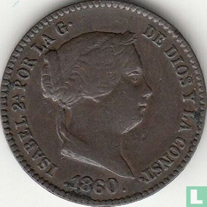 Spanje 10 centimos 1860 - Afbeelding 1