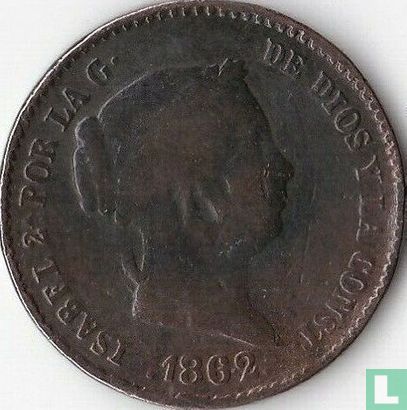 Spanje 10 centimos 1862 - Afbeelding 1