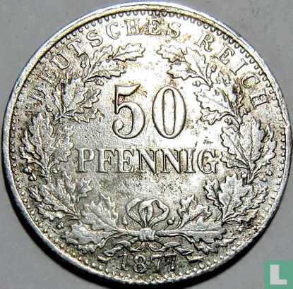 Empire allemand 50 pfennig 1877 (D - type 2) - Image 1