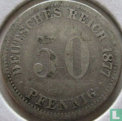 Duitse Rijk 50 pfennig 1877 (D - type 1) - Afbeelding 1