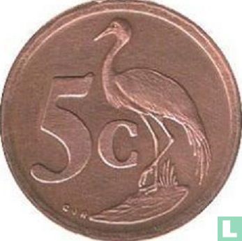 Afrique du Sud 5 cents 1991 - Image 2
