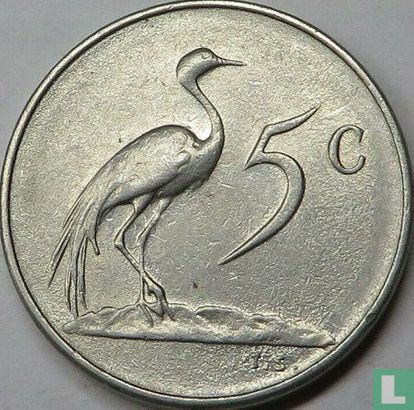 Afrique du Sud 5 cents 1975 - Image 2
