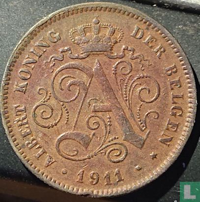 België 2 centimes 1911 (NLD - datum 0.6mm) - Afbeelding 1
