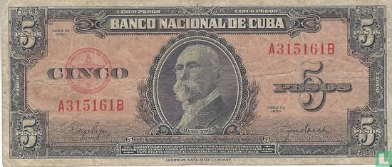 Cuba 5 pesos 1950 - Image 1