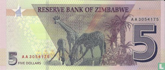 Zimbabwe 5 Dollars 2019 - Image 2