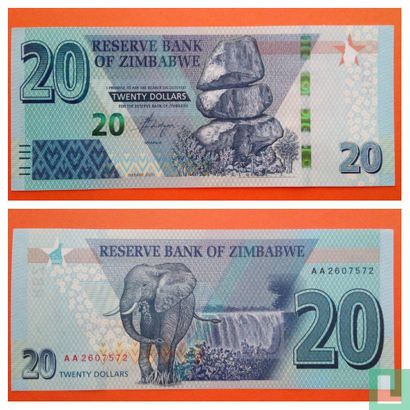 Simbabwe 20 Dollar 2020