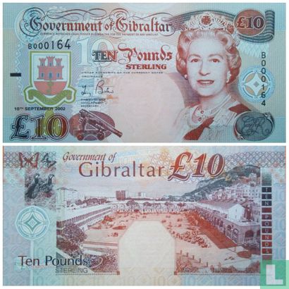 Gibraltar 10 Pounds 2002