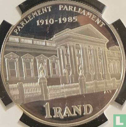 Südafrika 1 Rand 1985 (PP) "75th anniversary of Parliament" - Bild 2