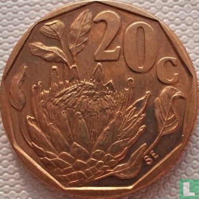 Zuid-Afrika 20 cents 1990 (staal bekleed met brons) - Afbeelding 2