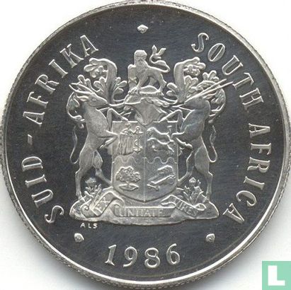 Zuid-Afrika 1 rand 1986 (PROOF) "100th anniversary Johannesburg gold rush" - Afbeelding 1