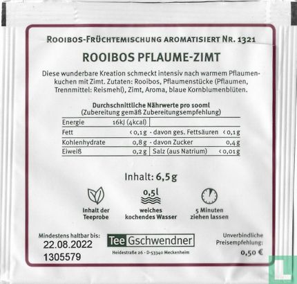 Rooibos Pflaume-Zimt   - Afbeelding 2