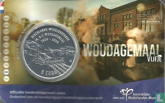 Pays-Bas 5 euro 2020 (coincard - UNC) "100th anniversary of Woudagemaal" - Image 1
