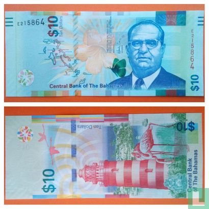 Bahamas 10 dollars 2016
