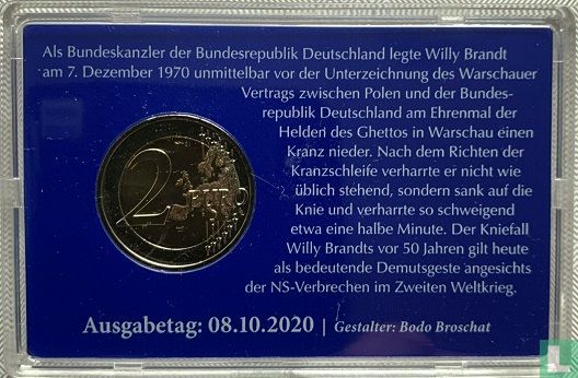 Allemagne 2 euro 2020 (coincard - A) "50 years Warsaw Genuflection" - Image 2