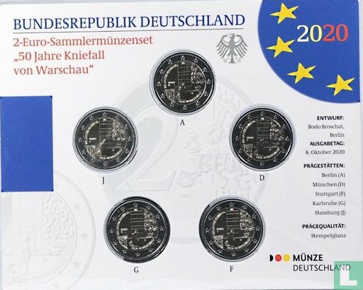 Germany mint set 2020 "50 years Warsaw Genuflection" - Image 1