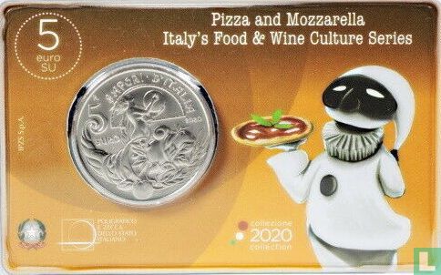 Italië 5 euro 2020 (coincard) "Pizza and mozzarella" - Afbeelding 1
