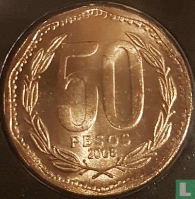 Chili 50 pesos 2008 (type 1) - Image 1