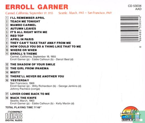 Erroll Garner in  Concert - Immortal Concerts 1955-1963-1969  - Afbeelding 2
