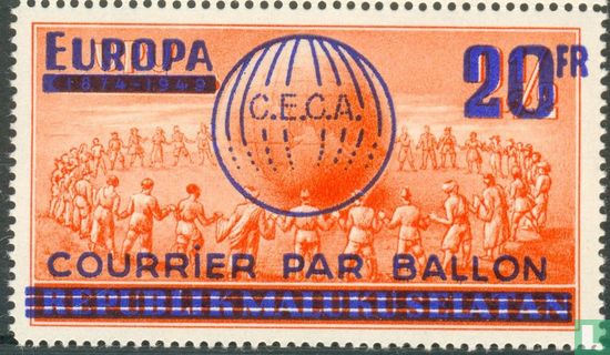 Europa CECA with overprint "COURRIER PAR BALLON"