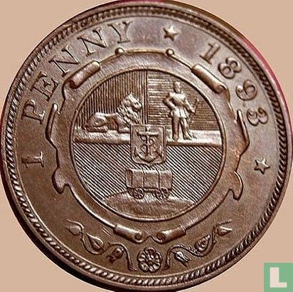 Zuid-Afrika 1 penny 1893 - Afbeelding 1