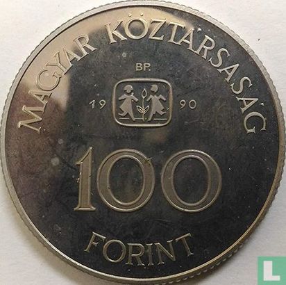 Hungary 100 forint 1990 (PROOF) "SOS Children's Village" - Image 1