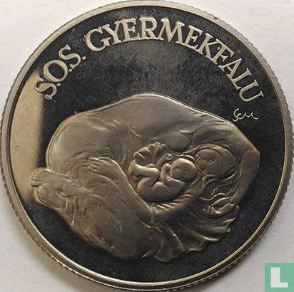 Hungary 100 forint 1990 (PROOF) "SOS Children's Village" - Image 2