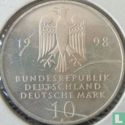 Deutschland 10 Mark 1998 "300th anniversary Francke Foundations in Halle" - Bild 1