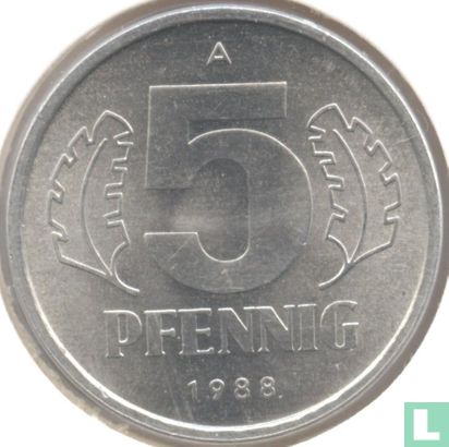 GDR 5 pfennig 1988 - Image 1